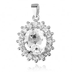 Pandantiv argint cu pietre DiAmanti Z0685C_W-DIA (Argint 925‰ 4,8 g.)